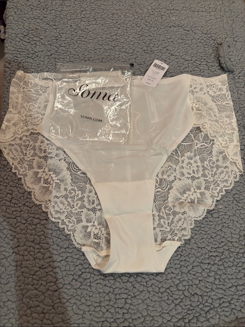 NWT Soma Lace-Back High-leg Panty in Ivory/Cream